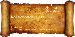 Kaltenbach Lili névjegykártya
